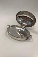 Oval Sølvplet servingsskål med kølebakke