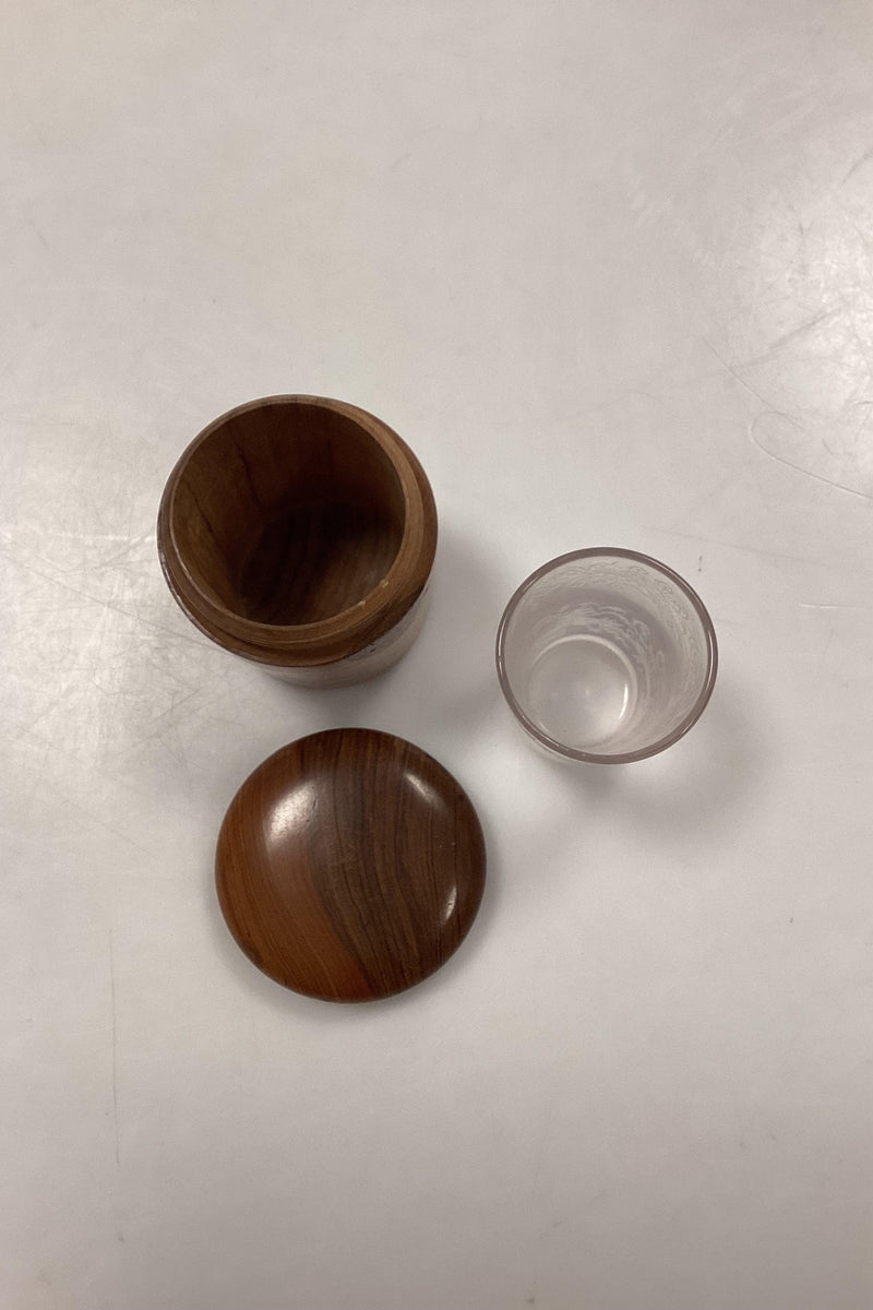 Rejseglas i træetui