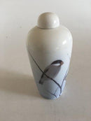 Royal Copenhagen Art Nouveau lågvase med fugle No 163
