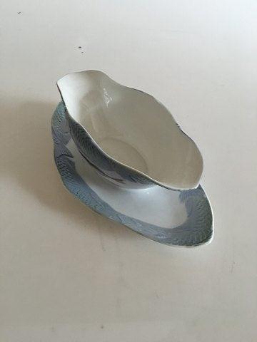 Royal Copenhagen Art Nouveau Gravy Boat with Fish border No 3003.