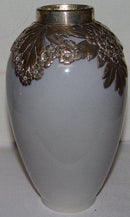 Königliche Kopenhagener Jugendstilvase mit Anton Michelsen-Sterlingsilberfassung von 1914