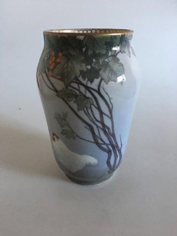 Royal Copenhagen Art Nouveau Vase med Høne No b1575/1217f