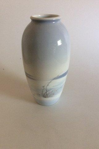Royal Copenhagen Art Nouveau Vase med motiv af Birketræ No 2244/2129
