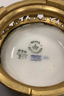 Royal Copenhagen Art Nouveua Vase med Motiv af Sølvsmed samt Bronze Stand No 974 / 225