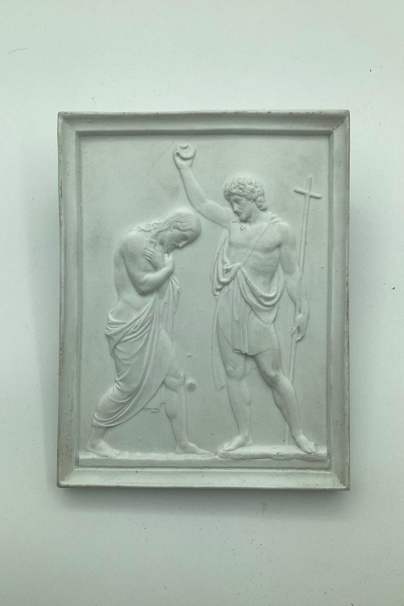 Royal Copenhagen Bisquit Platte Thorvaldsens Kristi Dåb (113)