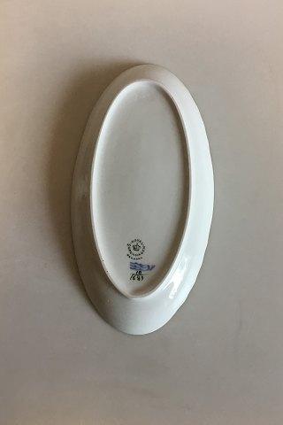 Royal Copenhagen Blå Blomst Svejfet med Guld Lille aflangt Fad No. 1689