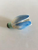 Royal Copenhagen Blue Porcelain Flower. Originally a decorative part of a chandelier. Measures 6.5 cm. In nice condition
