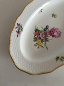 Royal Copenhagen Oval Platter with Flowers and Beehive Ornamented Border.