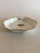 Royal Copenhagen Brun Rose Sekskantet Kageskål No 9458