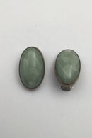 Royal Copenhagen / Dragsted  Porcelæin / Sterling Sølv Jais Nielsen Øreringe (Clips)