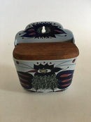 Royal Copenhagen Fajance Saltkrukke med Trælåg No. 132//261 til Vægophæng