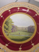Royal Copenhagen Flora Danica Typografical Dinner Plate of Frederiksberg Castle, painted by Emil Ort