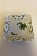 Royal Copenhagen Grüne Blume geschweißte quadratische Schale mit durchbrochenem Rand Nr. 1523