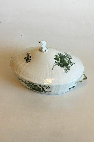 皇家哥本哈根绿花焊接椭圆盖碗 No 1702