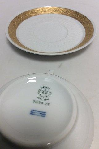 Royal Copenhagen Guld Vifte Morgen / Tekop og Underkop No. 11554
