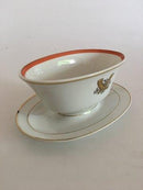 Royal Copenhagen Golden Horns with Orange Band Oval Sauce Bowl No 883/9477