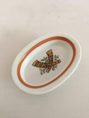 Royal Copenhagen Golden Horns with Orange Band Butter Tray No 883/9487