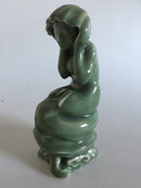 Royal Copenhagen Mermaid Figurine by Olga Wagner in Celedon Glaze. Measures 26cm. 2st quality