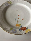 Royal Copenhagen White Half Laced w. Flowers and Gold Round Serving Dish