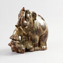 Royal Copenhagen Knud Kyhn Stoneware Figurine of an elephant and lion No 20165