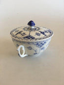 Royal Copenhagen Blaue geriffelte Bouillontasse mit Deckel Nr. 764