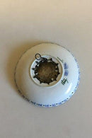 Königlich Kopenhagen Blauer geriffelter Kerzenhalter mit montierter 2-Kronen-Münze mit dem schwedischen König Gustaf V&