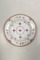 Royal Copenhagen Blue Fluted Red Ruby/Pink with Gold Edge Half Lace Deep Plate No 2/565