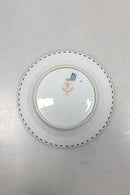 Royal Copenhagen Blue Fluted Red Ruby/Pink with Gold Edge Full Lace Cake Plate No 2/1088