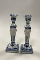 Royal Copenhagen Musselmalet Riflet Et par lysestager No 15