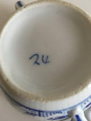 Royal Copenhagen Blaue kannelierte Zuckerdose ohne Deckel Nr. 244