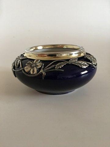 Royal Copenhagen Skål med Blomstret Art Nouveau Sølvmontering