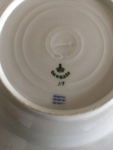 Royal Copenhagen Stel No 118 Dyb Suppetallerken Påfugl med Guldkant