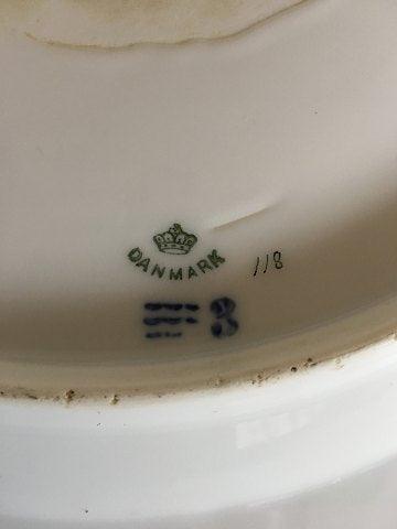 Royal Copenhagen No 118 Round Serving Tray w. Golden Peacock Feather Ornament