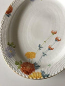 Royal Copenhagen No 93 Hvid Halvblonde m. Blomster og Guldkant Large Oval Serving Tray 47 cm