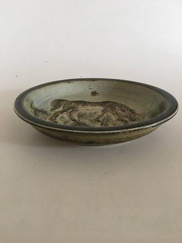 Royal Copenhagen Stentøjsfad med Hest af Knud Kyhn No 21585