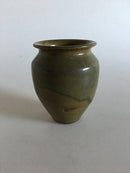 Royal Copenhagen Frühe Steinzeugvase mit olivgrüner Glasur