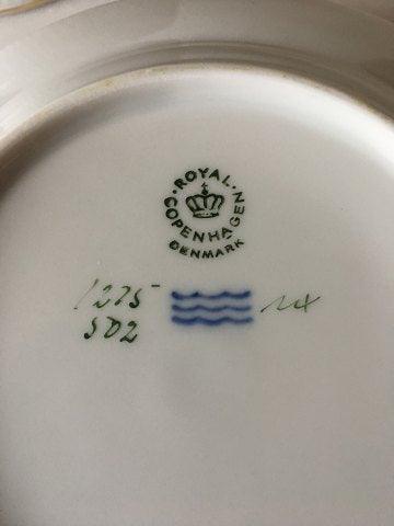 Royal Copenhagen Tradition Hvid Halvblonde m. Guld Kaviarskål / Smørskål No 502