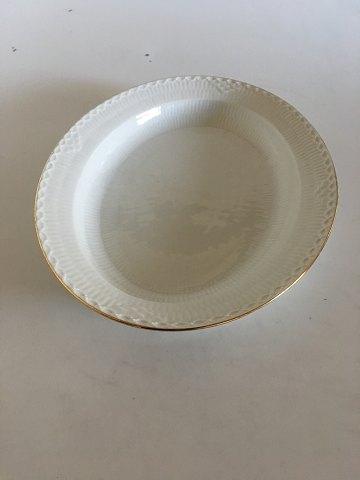 Royal Copenhagen Tradition Hvid Halvblonde m. Guld Ovalt Serveringsfad No. 628
