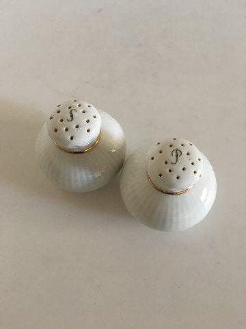 Royal Copenhagen Tradition Hvid Halvblonde m. Guld Salt & Peber Sæt No. 711/712