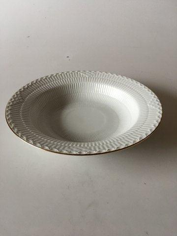 Royal Copenhagen Tradition Hvid Halvblonde m. Guldkant Dyb Tallerken No 566