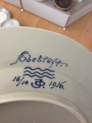 Sæt på 9 Royal Copenhagen Unika Spisetallerkener fra Bonnesen Stellet 1916