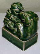 Rare Royal Copenhagen Stoneware Figurine No 22157 by Henry Herup of a Gnome and Dog