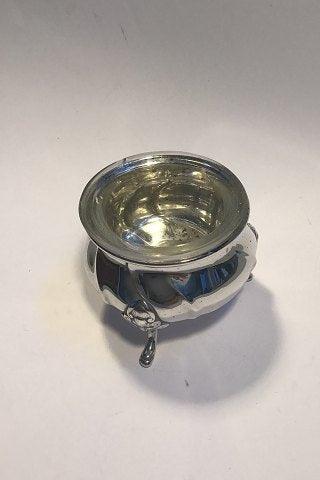 Skævknækket Saltkar Sølv med glas indsats