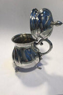 Silver Mustard Pot with lid and glass lining