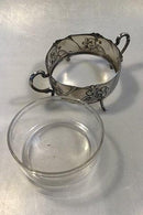 Sølvskål med glasindsats