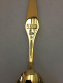 Sorenco Christmas Spoon 1970 made of gilded sterling silver with blue enamel