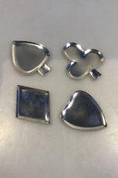 Sterling Sølv Nipse skål  Sæt på 4 (Spillekort symboler)