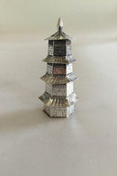 Sterling Silver Salt/Pepper shaker as a Chinese Tower