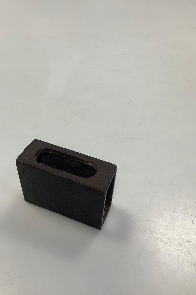 Tændstikæske i træ med sølvindlæg af kortkulør