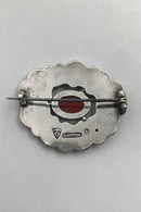 Thorvald Bindesbøll / Holger Kyster Sølv Broche med Rav